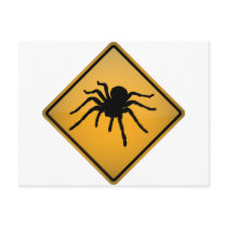 Tarantula Warning Sign Post Card