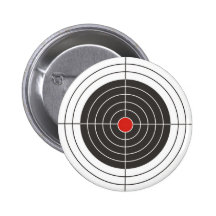 Target shooting for gun, rifle or firearm shooter buttons