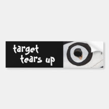 target tears up bumper sticker