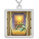 Tarot Cards The Sun Square Pendant
