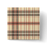 Tartan Fabric Texture Pinback Button