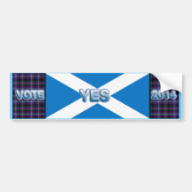 Tartan Scottish Independence Yes 2014 Flag Bumper Stickers