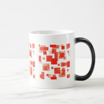 Tasse carrés abstrait rouge