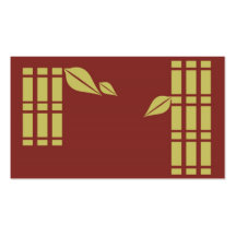 Taste of Asia - Bamboo Gold and Maroon Business Card