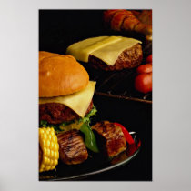 Tasty Burgers and kebabs for food lovers Posters