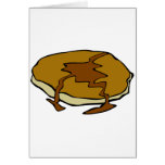 Tasty pancake with syrup greeting card