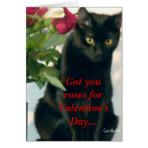 Tasty Roses Kitty Valentine Greeting Card