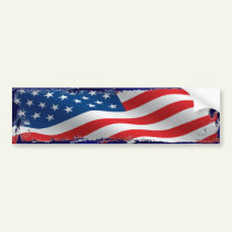 Tattered American Flag Bumper Sticker bumper stickers