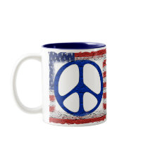 Tattered Peace Flag Coffee Mugs