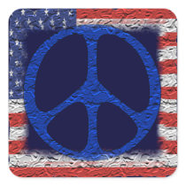 Tattered Peace Flag Square Sticker
