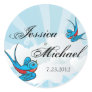 Tattoo Birds and Beams Wedding Date Label Sticker