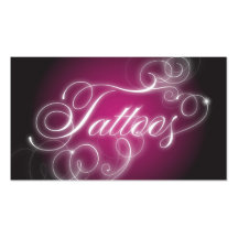 Tattoo Business Card Elegant Flourish Glow