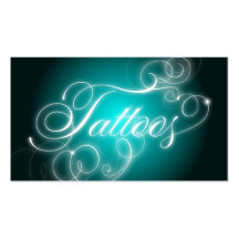 Tattoo Business Card Elegant Flourish Glow