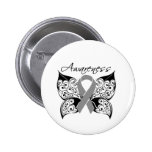 Tattoo Butterfly Awareness - Brain Cancer Button