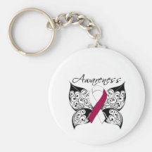 Tattoo Butterfly Awareness - Head Neck Cancer Key Chains