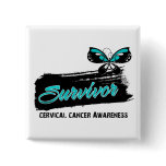 Tattoo Butterfly Cervical Cancer Survivor buttons