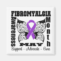 Tattoo Butterfly - Fibromyalgia Awareness Month Magnet