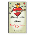 Tattoo Flaming Heart  Business Cards