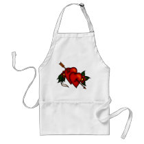 Tattoo Hearts with Arrow Apron