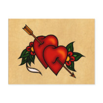 Tattoo Hearts with Arrow Post Cards