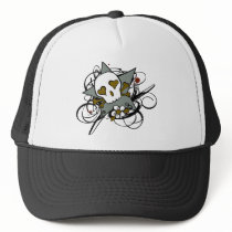 Tattoo Inspired Skull Star Trucker Hat