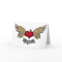 Tattoo MOM Urban Crowned Heart With Wings cards