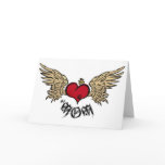 Tattoo MOM Urban Crowned Heart With Wings cards