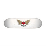 Tattoo Mum Crowned Heart with Wings skateboards