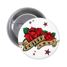 Tattoo Rose Mother Illustration. Button