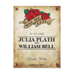 Tattoo Rose Save the Date postcards