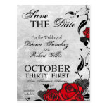 Tattoo Roses and Hearts Save the Date Post Cards