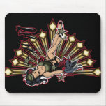 Tattoo Style Military Pin Up Chick Mousepad