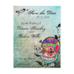 Tattoo Sugar Skull Save the Date postcards