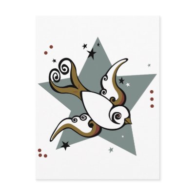 Swallow Tattoo Designs on Tattoo Urban Swallow Bird Design Postcards Zazzle Co Uk