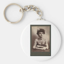 Tattooed American Woman Key Chain