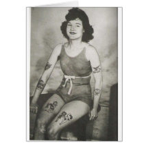 Tattooed Bathing Beauty Cards
