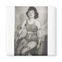 Tattooed Bathing Beauty Magnets