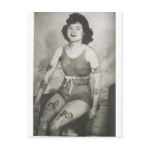 Tattooed Bathing Beauty Post Card