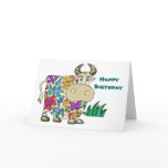 Tattooed Cow Birthday Greeting Card