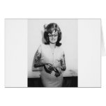 Tattooed Glasses Chick Greeting Card
