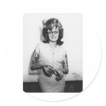 Tattooed Glasses Chick Round Stickers