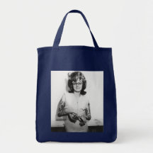 Tattooed Glasses Chick Tote Bags