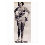 Tattooed Leggy Lady Postcard