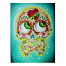 Tattooed skull post cards