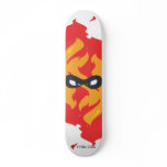 Taucoo mask logo on fire cartoon skateboard