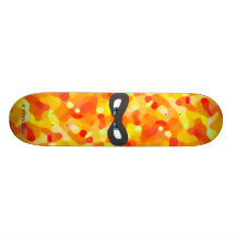 Taucoo mask on fire cartoon logo skateboard