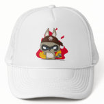 Taucoo on fire cap cartoon character trucker hat