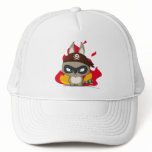 Taucoo on fire cap cartoon character trucker hat