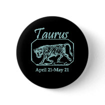 Taurus Teal Pinback Button
