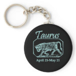 Taurus Teal Keychain